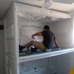 Working on the upper bed